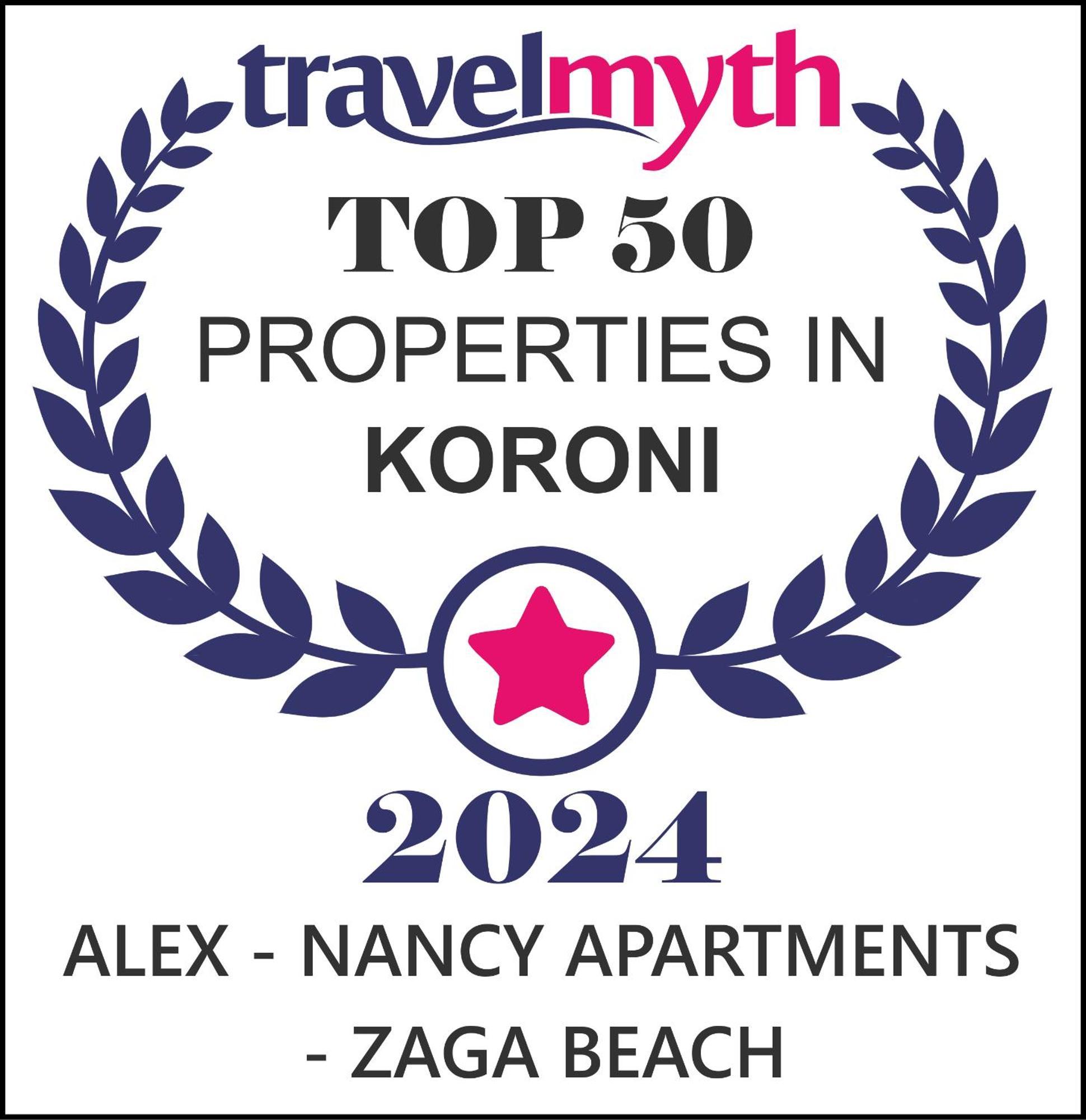 Alex - Nancy Apartments - Zaga Beach Koróni 外观 照片
